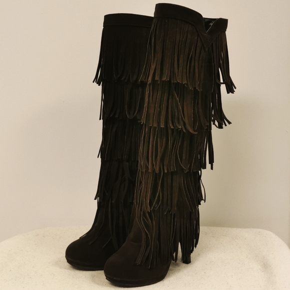 Shoes - Fringe Knee high boots
